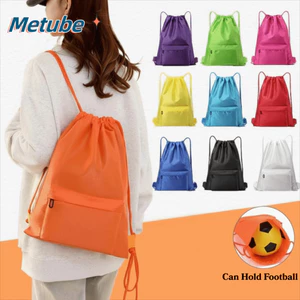 Túi tập gym dung tích lớn màu trơn, dây rút, dây đeo điều chỉnh, nhẹ khô nhanh, ba lô thể thao unisex METUBE