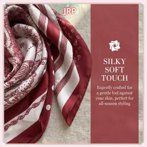 JRP Chấm Bi Paisley Satin Khăn Cho Nữ Vuông Đa Năng Nhẹ Ne Đầu Thắt Lưng Du Lịch Và Đi Chơi JRP