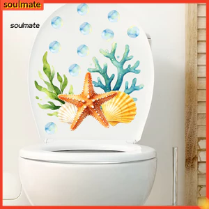 Linh hồn| Miếng Dán Có Thể Tháo Rời Miếng Dán Ghế Dễ Dàng Áp Dụng Vỏ Đại Dương Sao Biển San Hô Miếng Dán Vệ Sinh Vỏ Dính Chống Nước Nắp Bồn Cầu Đề Can Ghế Xe Tăng Tường Phòng Tắm Tự Dính Cho Hom
