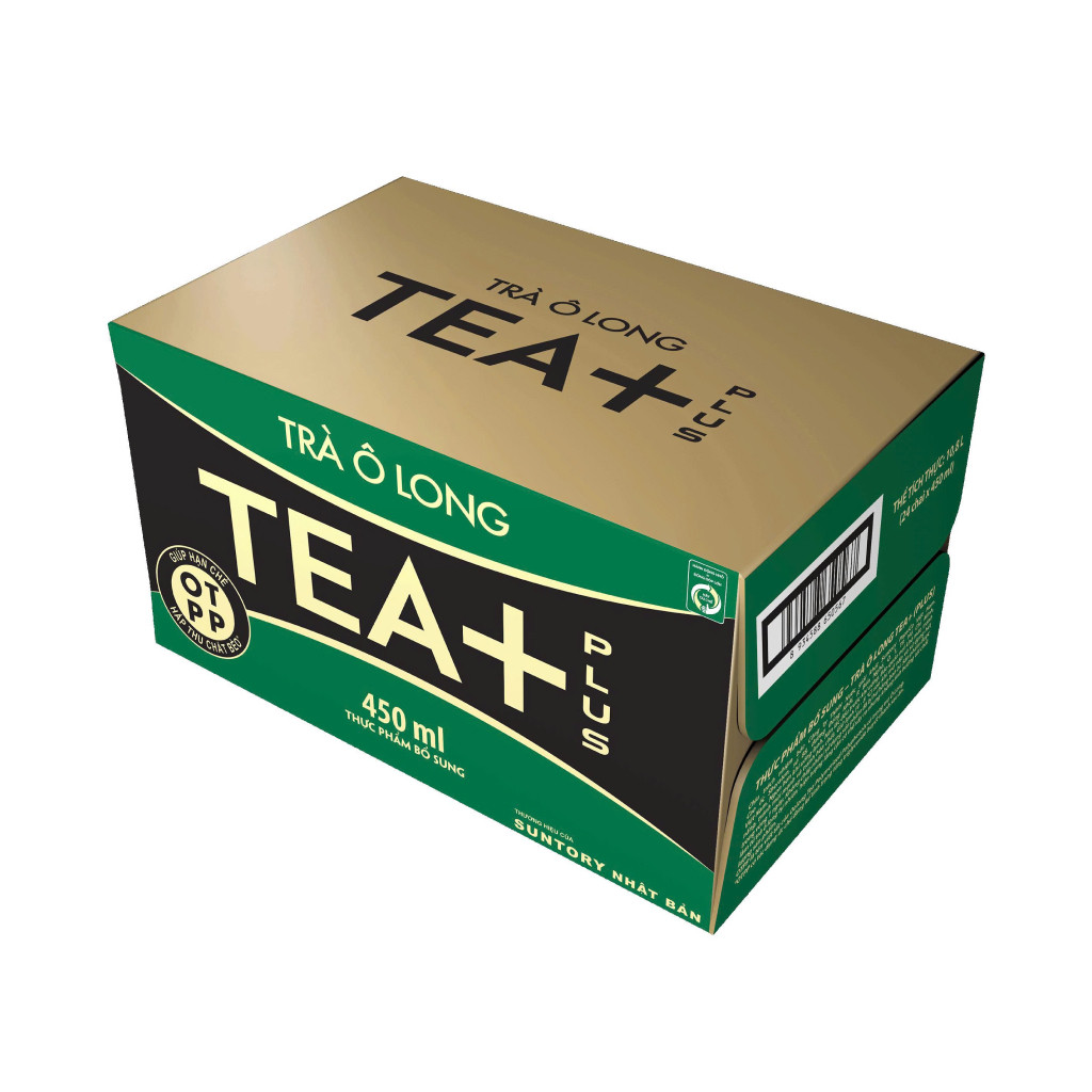 Thùng 24 chai trà ô long Tea Plus 450ml