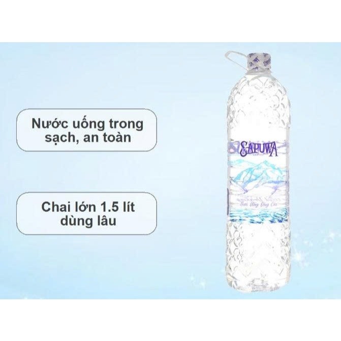 Thùng 12 chai nước uống Sapuwa 1.5 lít