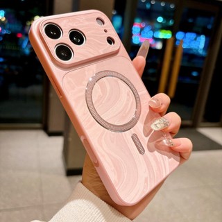 Ốp điện thoại hút từ vòng sóng nước nâng cao phù hợp cho iPhone17 Pro Max 16 15 14 13 Pro Max bảo vệ camera chống sốc chống rơi mặt sau cứng