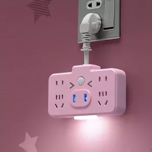 Ổ cắm USB khuyến mãi toàn bộ cửa hàng có đèn ngủ Pig đa chức năng với công tắc Ký túc xá Ổ cắm chuyển đổi gia đình Ổ cắm đầu giường