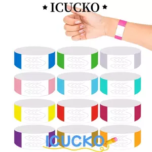 ICUCKO 100 Chiếc Tyvek Dây Đeo Tay, Thanh Vé Đảng Nhận Dạng Dây Đeo Tay Dùng Một Lần, Sân Chơi Đa Năng Bơi Giấy Tổng Hợp Lễ Hội Cổ Tay Tuyển Sinh Nhận Dạng Tiệc