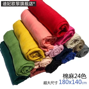 ☘️Phong cách retro Khăn lụa Đa năng Gạc Cotton Vải Lanh Khăn Vuông Lớn Nữ Khăn Vuông Tất Cả Trận Đấu Khăn Lụa Khăn Choàng Mỏng Phong Cách Mùa Hè Đi Biển Chống Nắng