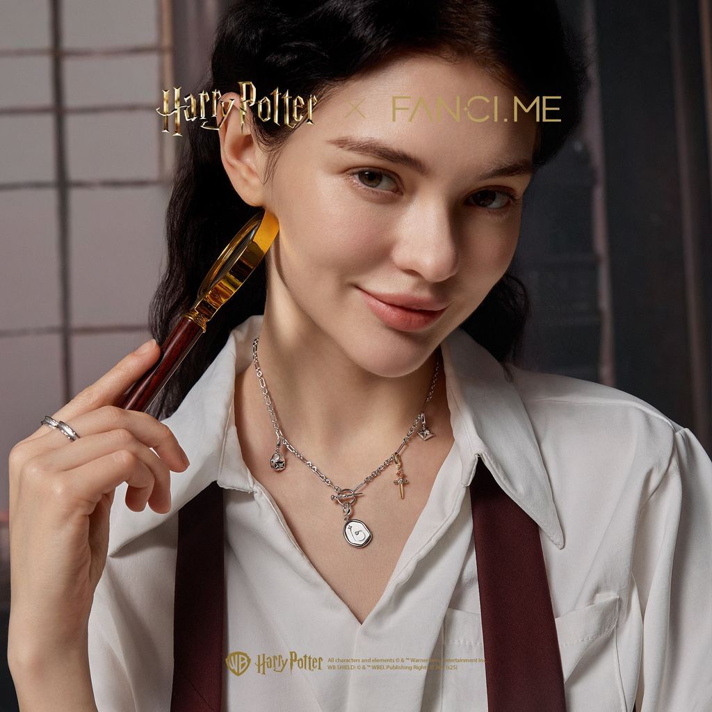 Harry Potter x FANCIME Magic Wand Sterling Silver Charm Vòng cổ