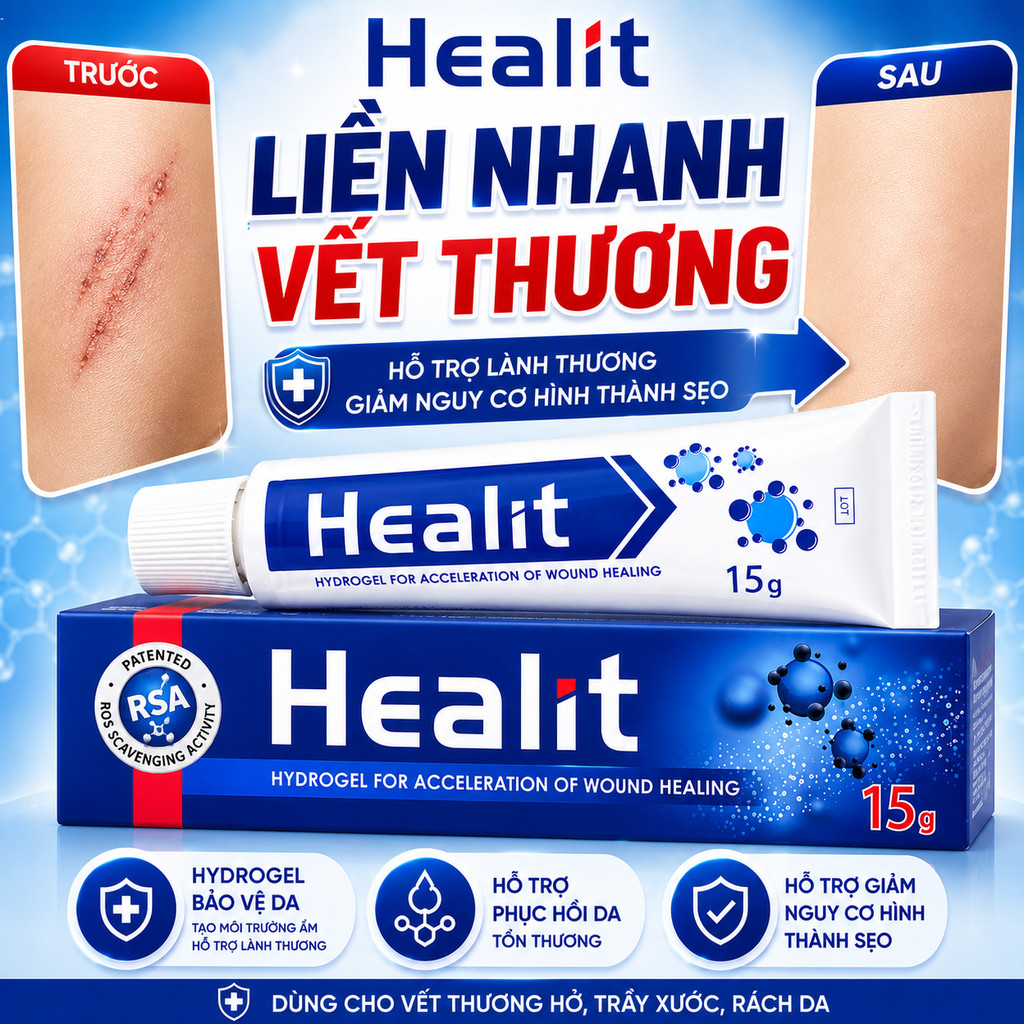 Healit Gel Kem Bôi Vết Thương Hở, Bôi Bỏng, Lành Vết Thương Hở, Tái Tạo ...