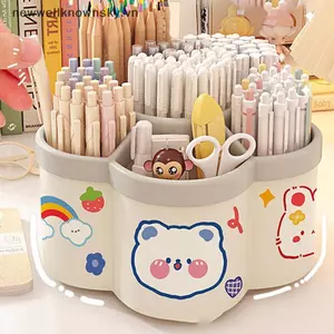 MỚI 1 Cái 360 ° Hộp đựng bút xoay - Dụng cụ sắp xếp bàn văn phòng đa chức năng, Thích hợp cho bút trang điểm và văn phòng phẩm sinh viên SKY