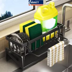 MAKY Đầu Rồng Thoát Nước Nhà Bếp Ra Để Bàn Dây Thép Xốp Rửa Chén Vải Bảo Quản Ra Thần Thánh Đồ Bồn Rửa Lưu Trữ Rac VN