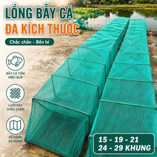 Lồng Bát Quái 12 Cửa Bắt Tôm Cá, Mắt Cước 3 Ly Bền Chắc, Gấp Gọn Tiện Mang đi