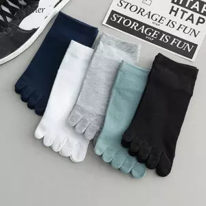 DELMER Nam Lưới Năm Ngón Tất, Hàng Dệt Kim Cotton Đến Mắt Cá Chân Tất Nam Năm Ngón, Đơn Giản Thoáng Khí Ngắn Màu Trơn Tất Tách Nam