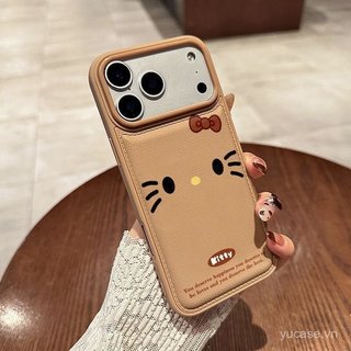 Ốp Điện Thoại Da Chữ Cái Tiếng Anh Mèo Biểu Hiện Thích Hợp Cho iPhone 11 12 13 promax 14 15 16 17 pro max 16promax 15promax 14promax 15plus Ốp Chống Sốc