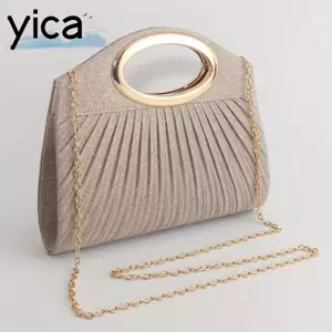 Ly hợp buổi tối YICA, Dịp tiệc Túi xách nữ quý phái, Thời trang thanh lịch xù với dây chuyền kim loại Túi dự tiệc Sự kiện trang trọng