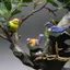MỚI 4 Cái / bộ Tượng Chim Đồ Trang Trí Phong Cảnh Micro Tổ Chim Trứng Chim Làm Vườn Mini Cây Cảnh Mô Phỏng Mô Hình Nhà Búp Bê Trang Trí SKY