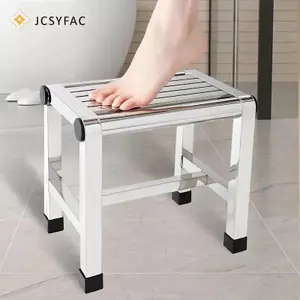 JCSYFAC Ghế tắm bằng thép không gỉ Ghế tắm cho phòng tắm Chống trượt Chống ăn mòn Ghế hạng nặng Hỗ trợ người lớn Mới