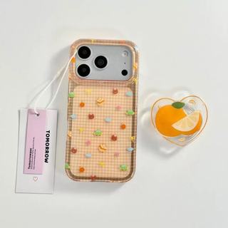 Thích hợp cho iPhone17promax16 Vỏ điện thoại 15 Vỏ kẻ sọc màu trong suốt bóng việt quất Tây Cao nguyên khung