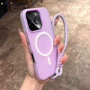 Tương Thích Cho Realme C75 C75X C73 C71 C67 C65 C65S C63 C61 C55 C53 C51 C51S 5G Ốp Điện Thoại 2 Trong 1 Từ Tính Có Dây Đeo Dây Đeo Nhiều Màu Kẹo Màu Mờ Vỏ Ốp Lưng