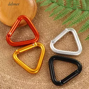 DELMER Carabiner Đi Bộ Đường Dài Ấm Siêu Tốc Kẹp Snap Ngoài Trời Hợp Kim Nhôm Móc Tam Giác