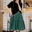 Mùa hè Phong cách mới Plus Size dành cho nữ Phong cách phương Tây Hồng Kông Màu sắc tương phản dáng rộng mỏng hơn Váy ngắn tay màu đỏ