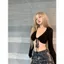 Milyfashion Ngắn Top Ren Dài Tay T Pure Desire Mỏng Hơn Nhìn Mỏng Ngọt Ngào Y2K AVJH