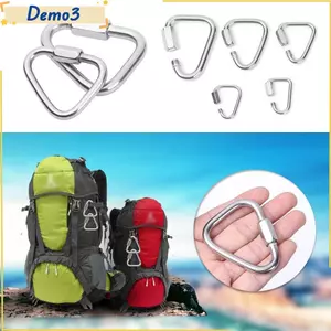 Carabiner đi bộ đường dài cắm trại ngoài trời, sắt mạ kẽm M3.5 ~ M10 Vòng kết nối nhanh tam giác, Khóa móc dây màu bạc chất lượng cao