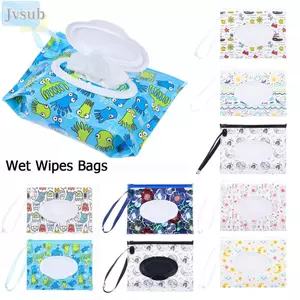 Túi đựng khăn ướt JVSUB 1PC EVA thân thiện với môi trường với khăn lau làm sạch dây đeo Snap