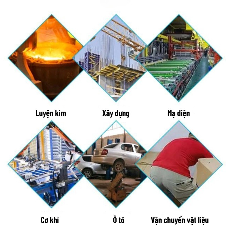 Găng tay hàn dài, da bò dày hai lớp, cách nhiệt và chống bỏng, chống mài mòn và chống trơn trượt, chống cháy, chịu nhiệt