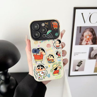 Selfie Shin-Chan Thích Hợp Cho iPhone 17 Pro Ốp Lưng Chống Sốc XS Max 15 Pro Max 17 Pro 11 Pro XR 12 14 16 ProMax 7 Plus 13 Ốp Điện Thoại Silicon Mềm Mờ