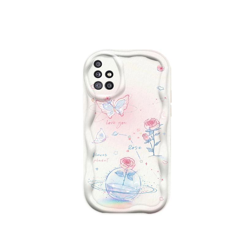 Thích Hợp Cho Samsung A51 A515F A71 A715F A31 4G 3D Bé Gái TPU Mềm Hoa Tím Hoa Hồng Tulip Ins Phong Cách Chống Sốc Ốp Điện Thoại