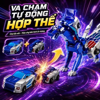 Biến Đổi Đồ Chơi Ô Tô Từ Tai Nạn Rồng 2in1 ABS Xe Mini Robot Quà Tặng Bé Trai Sưu Tập