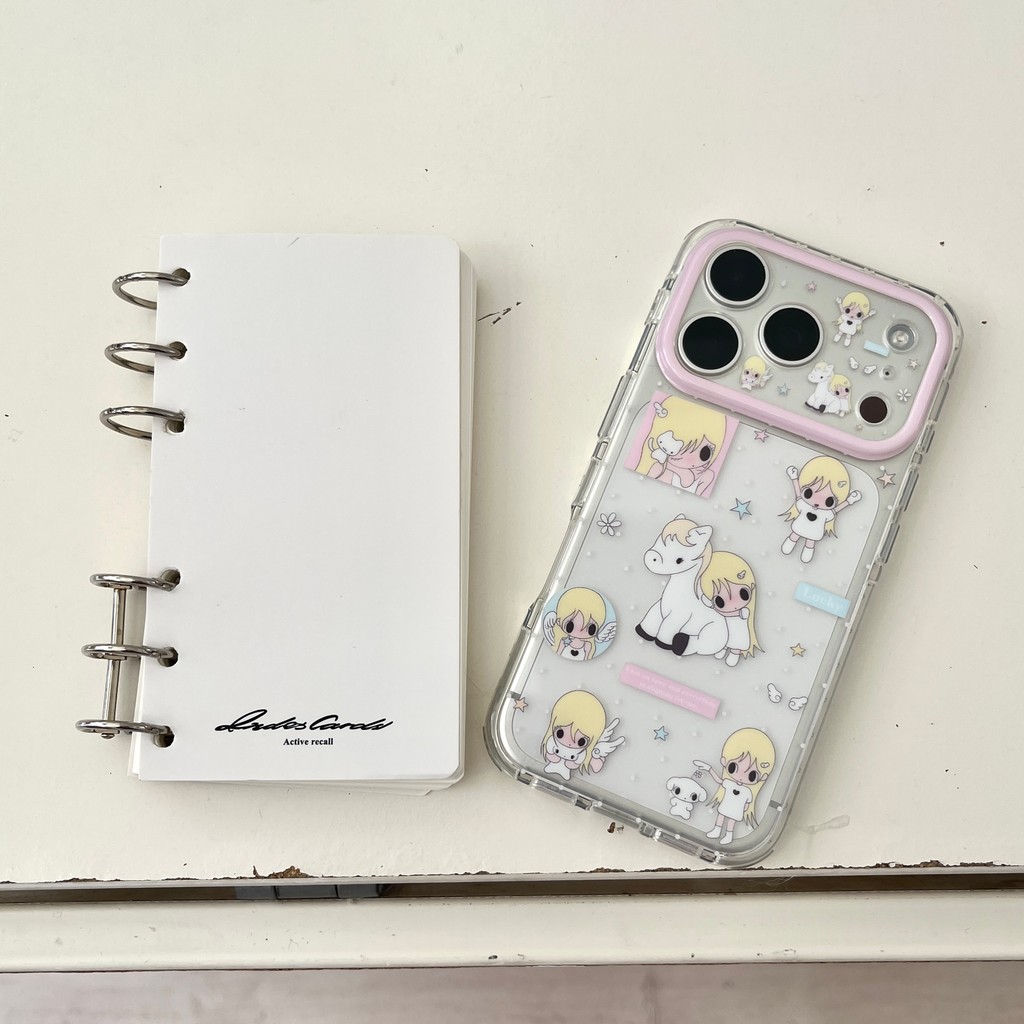 Ốp điện thoại hình chú ngựa và bé gái dễ thương cho IPhone 17 Pro Max 17 16 15 Ốp điện thoại chống rơi