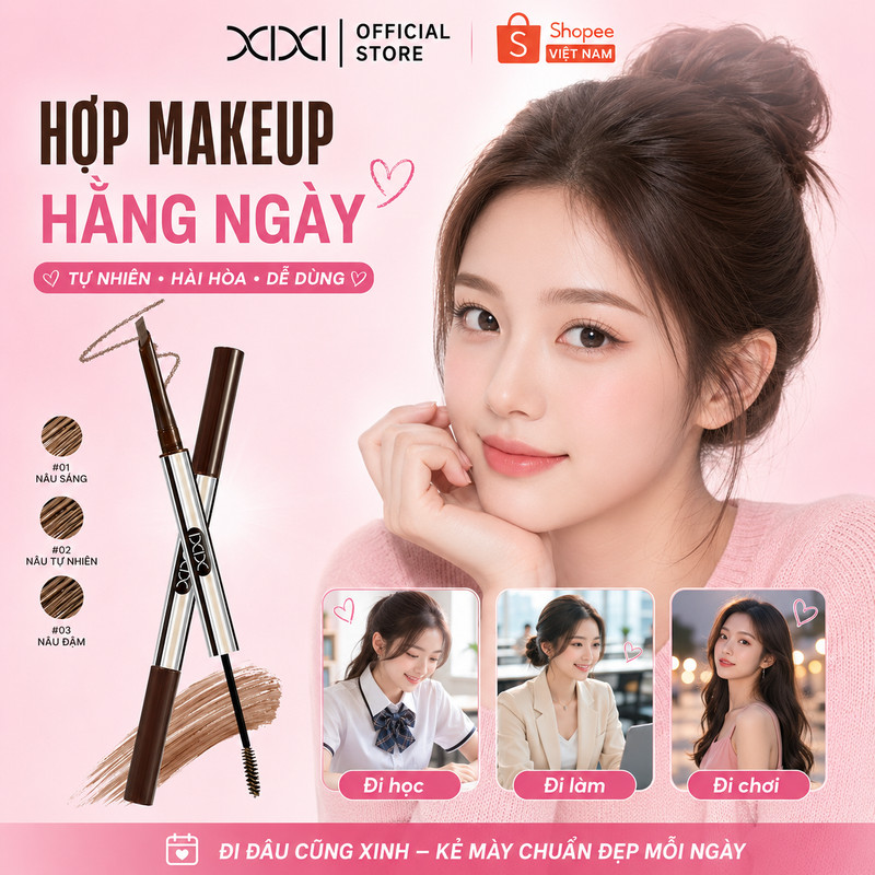 XIXI Chì Kẻ Mày Tự Động Ngòi Mảnh, Dễ Vẽ Chân Mày Tự Nhiên, Không Lem Lâu Trôi D695