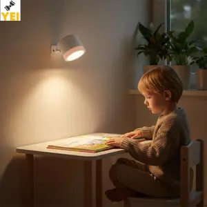 < YEI > Đèn tường LED từ tính xoay 360 độ Đèn ngủ có thể sạc lại từ xa không dây cho phòng học trẻ em Hành lang mới