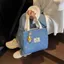 Túi Bento Dung Tích Lớn Túi Vải Dễ Thương Đơn Giản Denim kitty Túi Xách Phù Hợp Với Di Động Đi Chơi Hộp Cơm Trưa Bento Túi Xách