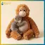 BVY Mama Punch Monkey Đồ chơi nhồi bông sang trọng Hoạt hình mềm Búp bê động vật Trẻ em Quà tặng yêu thích Trang trí phòng ngủ.