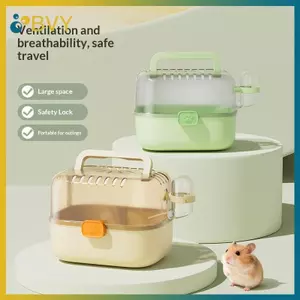 BVY Di Động Hamster Mang Lồng Có Tay Cầm Chai Nước Chinchilla Hộp Đựng Động Vật Nhỏ Hamster Lồng Du Lịch Đồ Dùng Cho Thú Cưng.