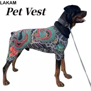 LAKAM Chó Mèo Hình Xăm Áo Khoác, Thoáng Khí Như Thật Thú Cưng Hình Xăm Áo Vest, Sáng Tạo Ngộ nghĩnh Mát Bốn Mùa Thú Cưng Quần Áo Cho Thú Cưng S Đến 6XL