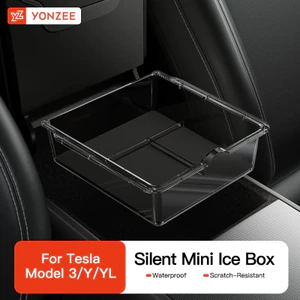 YZ Cho Tesla Model 3 Y YL Juniper Highland 2026 Bảng Điều Khiển Tay Hộp Bảo Quản ABS Thảm Silicon Chống Trơn Trượt Tổ Chức Phụ Kiện Xe Hơi