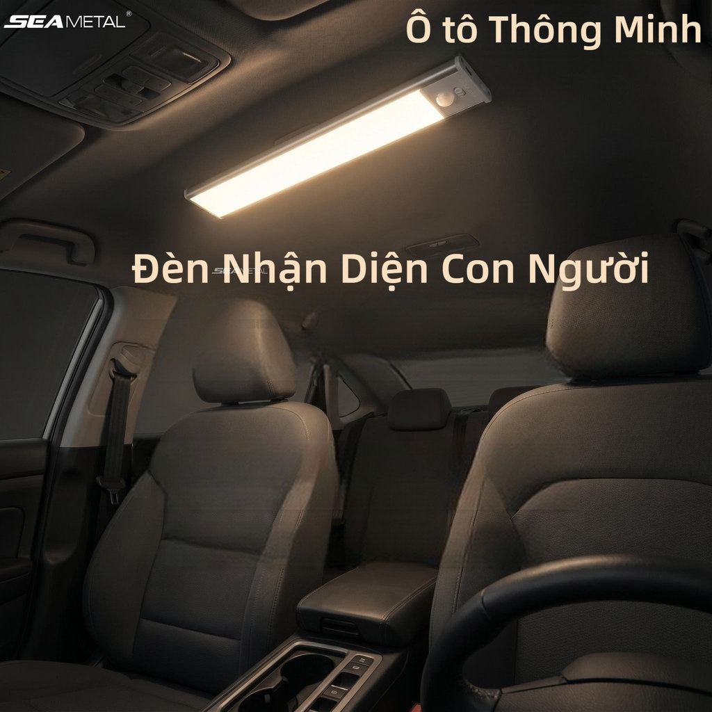 SEAMETAL Đèn LED Cảm Biến Chuyển Động Nam Châm Không Cần Khoan Type-C Sạc Cho Nội Thất Xe Hơi