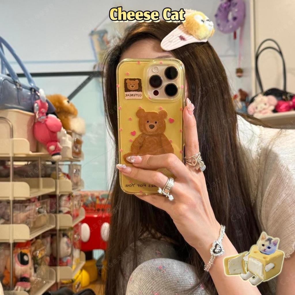 Ốp điện thoại gấu bông màu vàng chanh cho iPhone 14 13 12 11 15 16 17 Pro Max 17 Air Xs Max XR 7Plus 16E