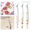 WANYEDI Scrapbook Nhíp, Đầu cong Nhíp chính xác bằng thép không gỉ, Dụng cụ thủ công Điểm mịn Chống trượt Long lanh Tay cầm bằng nhựa Đầu cong Nhíp thủ công DIY