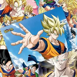 Dragon Ball Poster Đen Goku Nóng Máu Anime Hàng Hóa Ký Túc Xá Phòng Ngủ HD Tinh Tế Giấy Dán Tường Dán Tường Bức Tranh Tường 6.10