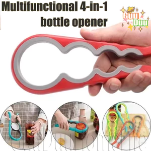 Dụng cụ mở hộp đa chức năng 4 trong 1 - Mở hộp chống trượt hình học sóng - Tiện ích đồ dùng nhà bếp - Dụng cụ mở nắp chai gia đình - Nắp nắp chai Twister / Giao hàng miễn phí