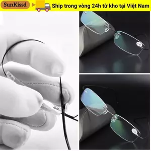 Kính đọc sách SUNKISSD Chăm sóc sức khỏe Kính mắt hình chữ nhật siêu nhẹ Titan