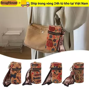 Túi xô SNUGHOUSE, Túi son môi Mini in hình trụ, Ví đựng tiền xu chìa khóa PU hạt gỗ cổ điển cho phụ nữ bé gái