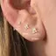 ECK 3 Cái / bộ Bốn Cánh Hoa Zircon Bông Tai Đính Hoa Dành Cho Nữ Nhỏ Cổ Điển Đa Năng Khuyên Tai 3 / 4 / 5 Mm HOT