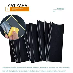 CATIYAHA 1 / 6 Miếng Dán Sàn Ngón Tay, Băng Cầm Ngón Tay Tự Dính Màu Đen, Xốp Grip 110x38mm 100x28mm Uncut Miếng Dán Chống Trơn Trượt