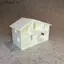 SRVN Mô hình nhà búp bê thu nhỏ màu trắng chưa hoàn thiện Nhiều phòng Bề mặt nhẵn cho trẻ em DIY Craft.
