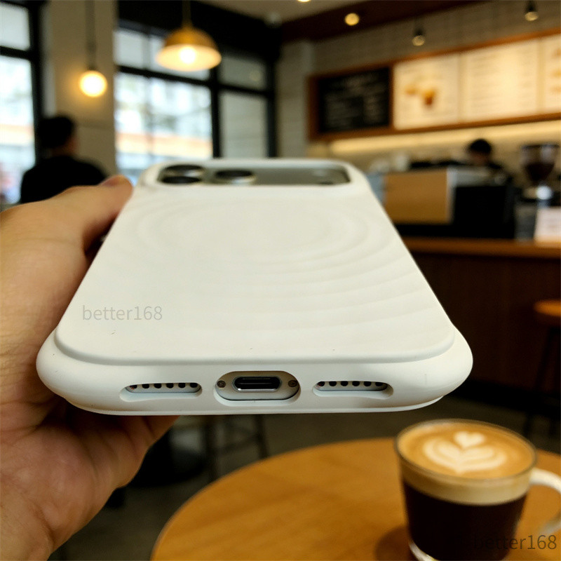 Ripple Liquid Silicone Sạc Từ Tính Ốp lưng iPhone17 16 15 14 13Pro Max Chất Lượng Cao Mờ Chống Vân Tay Ốp Lưng Chống Sốc
