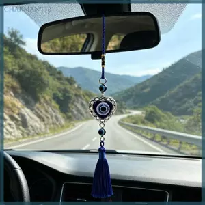 Char Blue Evil Eyes Mirror Treo Đồ trang trí Gói 6 chiếc để trang trí ô tô và trong nhà